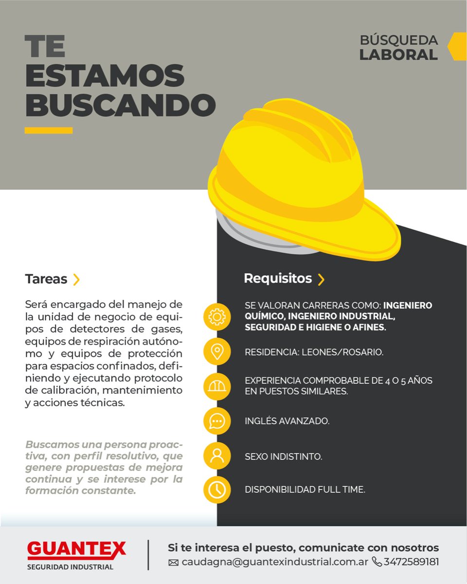 OPORTUNIDAD LABORAL!