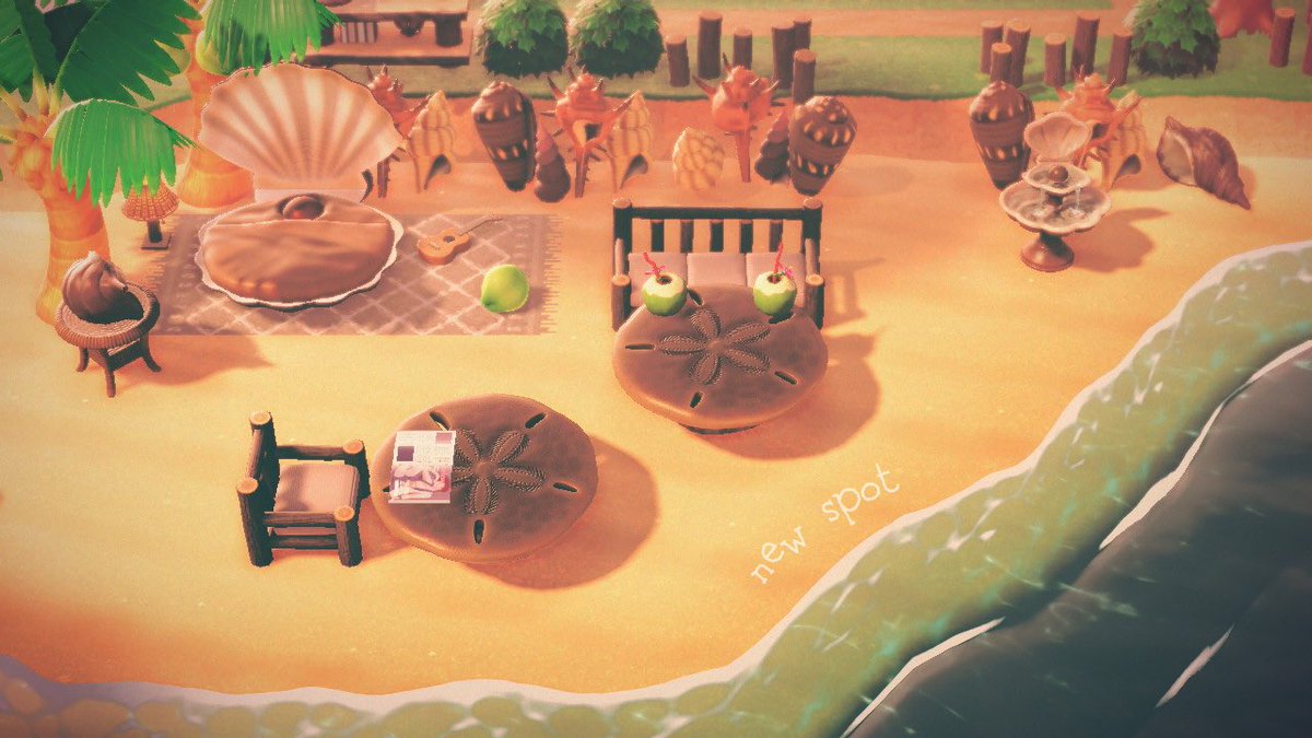__aidoll's tweet photo. コーヒーショップ☕️と
そのすぐ横の浜辺に貝殻エリア🏝

コーヒー漬けにされた貝達🙏☺️
っていう程で☺️茶色に☺️してみた🙏☺️

#あつまれどうぶつの森 https://t.co/ix4E1WD9eK