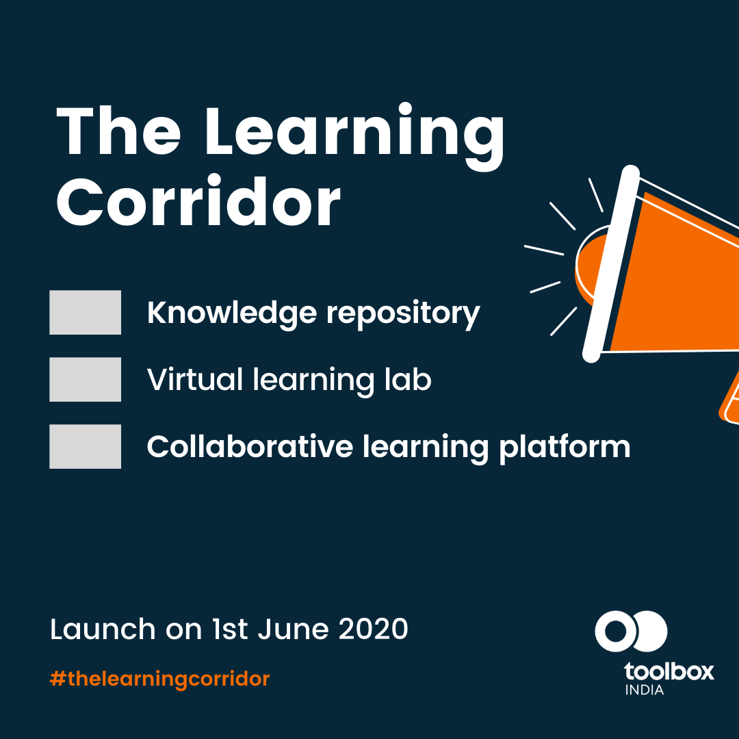 ToolBoxIndia's tweet photo. Wondering how to get around with a stubborn problem at your NGO? toolbox INDIA Foundation presents ‘The Learning Corridor’– a gateway that allows you to explore repositories of modules and toolkits from our virtual lab.
#ComingSoon #TheLearningCorridor #toolboxINDIA https://t.co/vkOiBsQx05