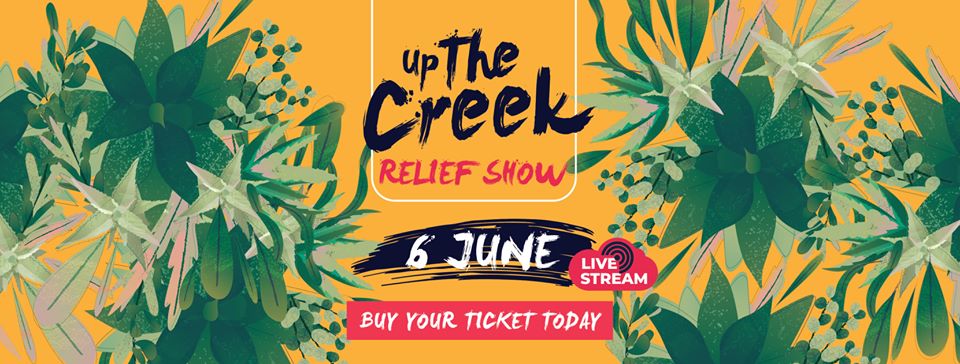 SAT 6 JUN | <a href="/UpThe_Creek/">Upthe_Creek</a> is going online to raise funds for their festival staff.

7 hours of live entertainment ft <a href="/HOTWATERSA/">Hot Water</a>, <a href="/flyingbantuband/">#flyingbantu</a>, <a href="/alfrost/">Albert Frost</a>, <a href="/Crosscurrentza/">Crosscurrent</a>, Akkedis Band, <a href="/RobVanVuuren/">Namaste Bae</a>, <a href="/DJ_DirtRoad/">DJ DirtRoad</a> &amp; more.

Tickets: R80 | bit.ly/2TtLfrE