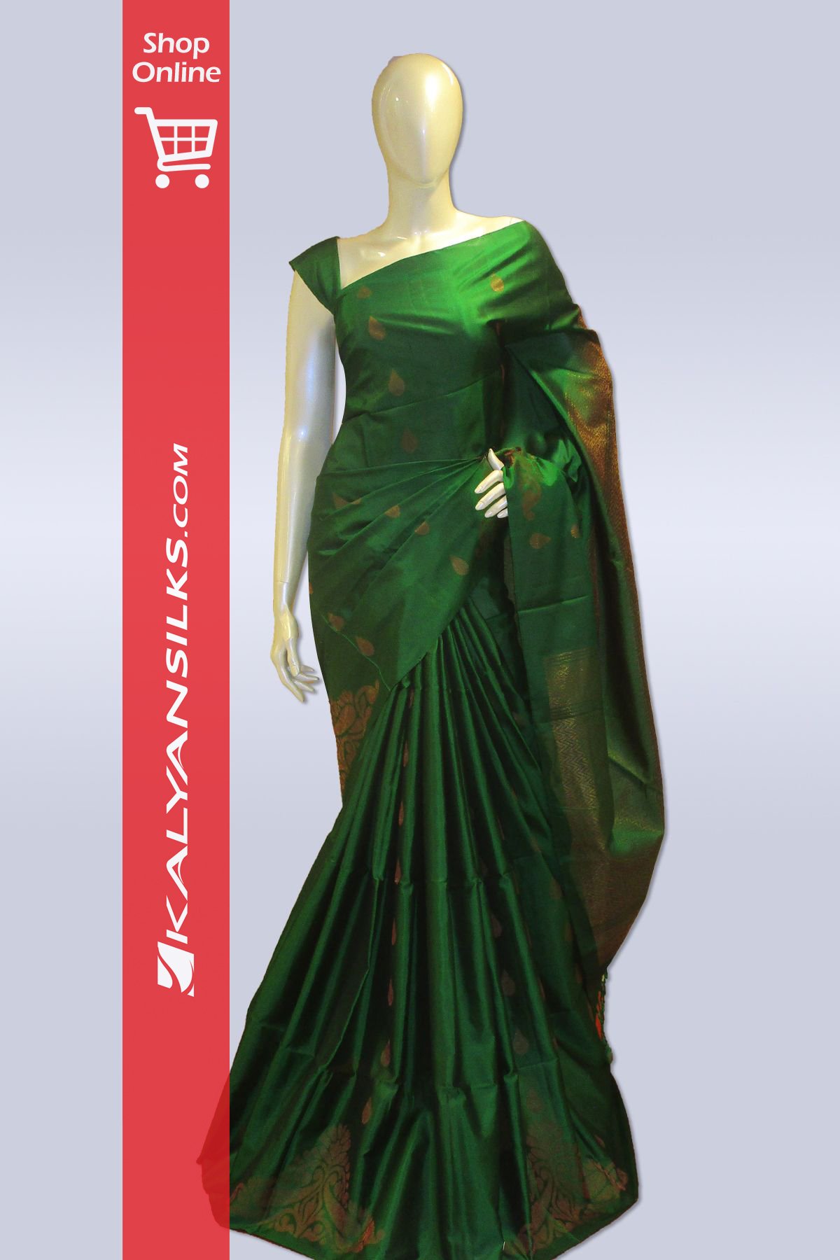 Kalyan Silks on X: Bottle Green Color Soft Silk Saree @ #kalyansilks.com  Shop Online:   / X