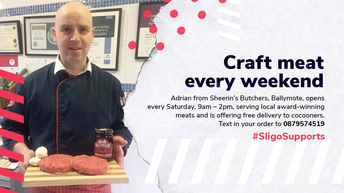 Steaks for Saturday night dinner or a full fry on Sunday. Sheerin's Meatin' Place in Ballymote is open every Saturday from 9am to 2pm. Call in and pick up some award-winning craft meat and show Sheerin's #SligoSupports #steak #bbq