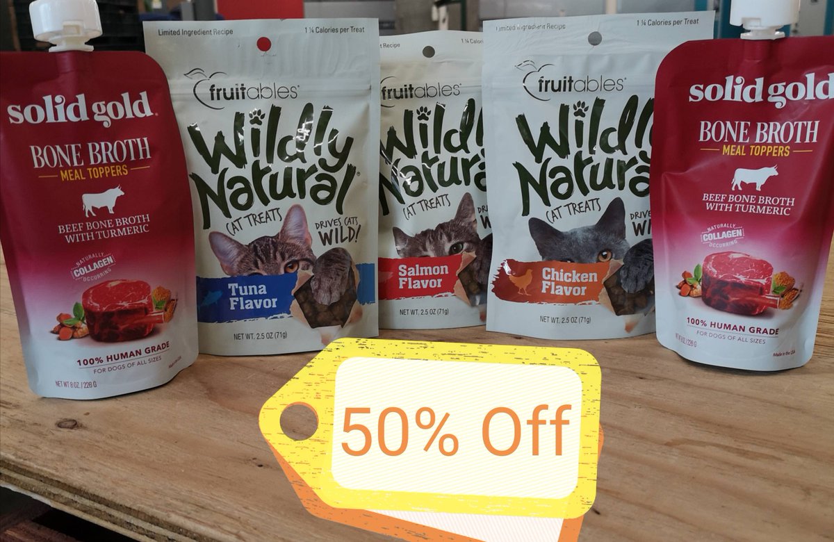 jtpetsca's tweet photo. Reopening Special - 50% off Fruitables Wildly Natural Cat Treats & Solid Gold Human Grade Bone Broth for Dogs & Cats *only available in store - We're open today and Saturday 9a-4pm #hamontmarket #dogsofhamilton #myhamilton #catsofhamilton #hamontmarket https://t.co/BGYGD7UmEG