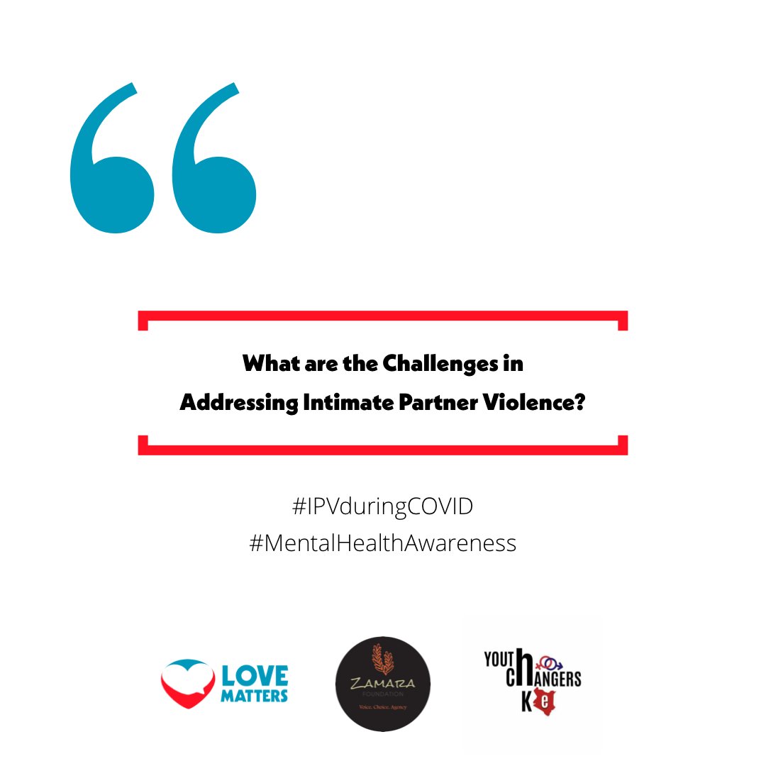 Love Matters Kenya (@lovemafrica) on Twitter photo Thank you <a href="/yc_kenya/">Youth Changers Kenya(YCK)</a> 😀. We move to the second half of this chat.
Q4: What are the challenges in addressing IPV?
@YouthActKE
<a href="/LoveMattersNG/">Love Matters Naija</a>
<a href="/FatumasVoice/">Fatuma's Voice</a>
<a href="/Rixpoet/">Onyango Otieno 🌻🇰🇪</a>
@bangirac
<a href="/Zamara_fdn/">Zamara Foundation</a>
<a href="/LinKROEGER/">Linda Wanjiru Kroeger</a>
<a href="/angiyo58/">Angi Yoder-Maina, PhD</a>
@bangirac
<a href="/oeditar/">Mtetezi. Editar Ochieng</a>
<a href="/KelsieKim/">Wambui Kimani</a>
<a href="/Queerly_So/">Marylize Biubwa🏳️🌈🏳️🌈🏳️🌈</a>
#IPVduringCOVID Thank you <a href="/yc_kenya/">Youth Changers Kenya(YCK)</a> 😀. We move to the second half of this chat.
Q4: What are the challenges in addressing IPV?
@YouthActKE
<a href="/LoveMattersNG/">Love Matters Naija</a>
<a href="/FatumasVoice/">Fatuma's Voice</a>
<a href="/Rixpoet/">Onyango Otieno 🌻🇰🇪</a>
@bangirac
<a href="/Zamara_fdn/">Zamara Foundation</a>
<a href="/LinKROEGER/">Linda Wanjiru Kroeger</a>
<a href="/angiyo58/">Angi Yoder-Maina, PhD</a>
@bangirac
<a href="/oeditar/">Mtetezi. Editar Ochieng</a>
<a href="/KelsieKim/">Wambui Kimani</a>
<a href="/Queerly_So/">Marylize Biubwa🏳️🌈🏳️🌈🏳️🌈</a>
#IPVduringCOVID