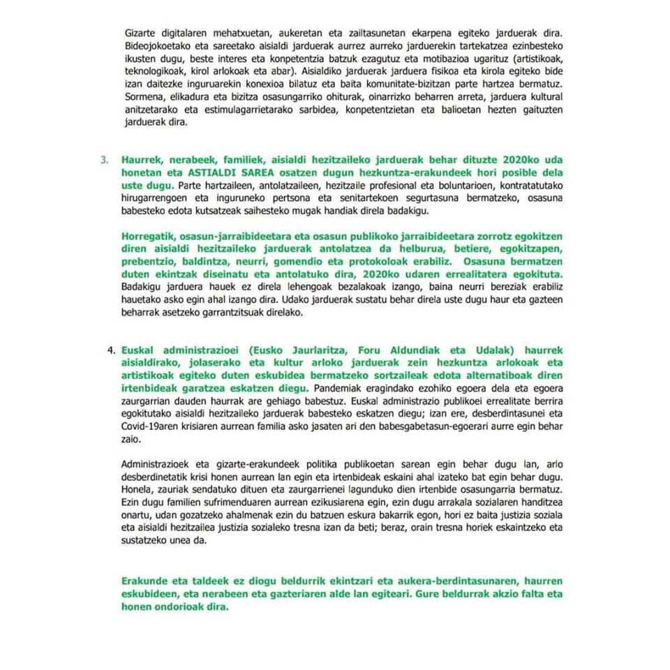📢 ADIERAZPENA
UME ETA NERABEENTZAT AISIALDI HEZITZAILEKO JARDUERAK DITUEN 2020KO UDA BATEN ALDE ➡️ labur.eus/kgMUj 
<a href="/hezkide/">Hezkide Eskola</a>
<a href="/GizaldeGB/">GIZALDE Gipuzkoako Boluntariotza</a>
<a href="/Umeakkalean/">Umeak Kalean</a> 
<a href="/urtxintxaeskola/">Urtxintxa Eskola</a>
<a href="/formacionede/">formación ede</a>
@urtxintxa_hezi
<a href="/Gazteaukera/">Gazteaukera</a>
<a href="/Goitibera_org/">Goitibera</a>
@EEAraba
<a href="/eskautak/">Euskalerriko Eskautak</a>
<a href="/Gaztetxoak/">Gaztetxoak Hezkuntza Mugimendua</a>