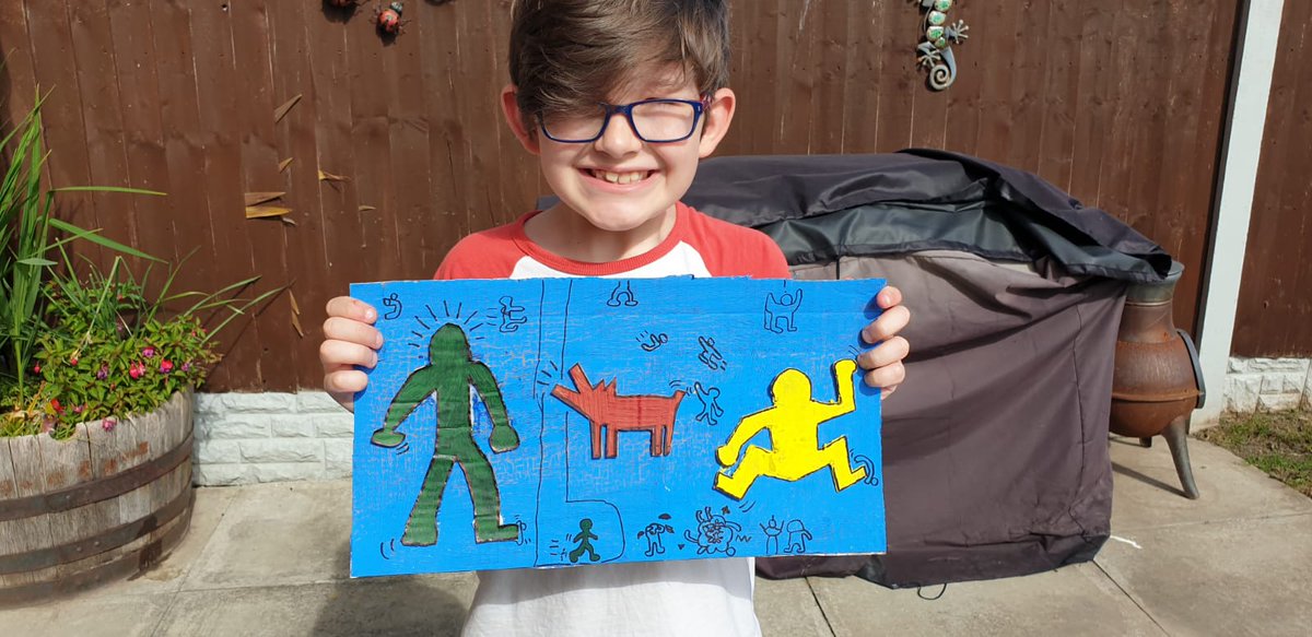 wooltonprimary's tweet image. Calum has produced his own version of Keith Haring art work. Throughout the week, Year 6 have been studying a variety of artists and developing their own pieces of art.
Well done Calum! #WPSHomeLearning 👏⭐️