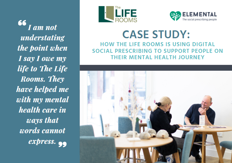 AccessElemental's tweet photo. Social Prescribing Case Study: How @LifeRooms_MC is using digital #socialprescribing to support people on their #mentalhealth journey. Download the full case study here: https://t.co/pRXufmir6o #MHAW2020 #MentalHealthAwareness #mentalhealth https://t.co/euiglWJaFx