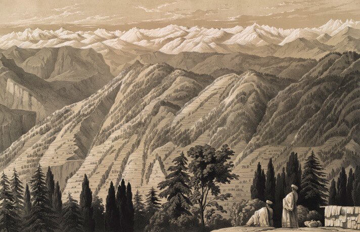 BishtLokinder's tweet photo. Pure #Himalayas &amp; #Himachal

-Lithographs Image by WLL Smith 1850s:
1. #Simla fm Jakhu Hill above Walsingham Lodge
2. #Narkanda View fm Staging Bungalow 
3. View at #Theog fm the schoolhouse built by the Wilkinson.
- Aquatint of 1820 by Fraser; Jnctn of River #Pubbar and #Tonk https://t.co/h9ykX5bRp1