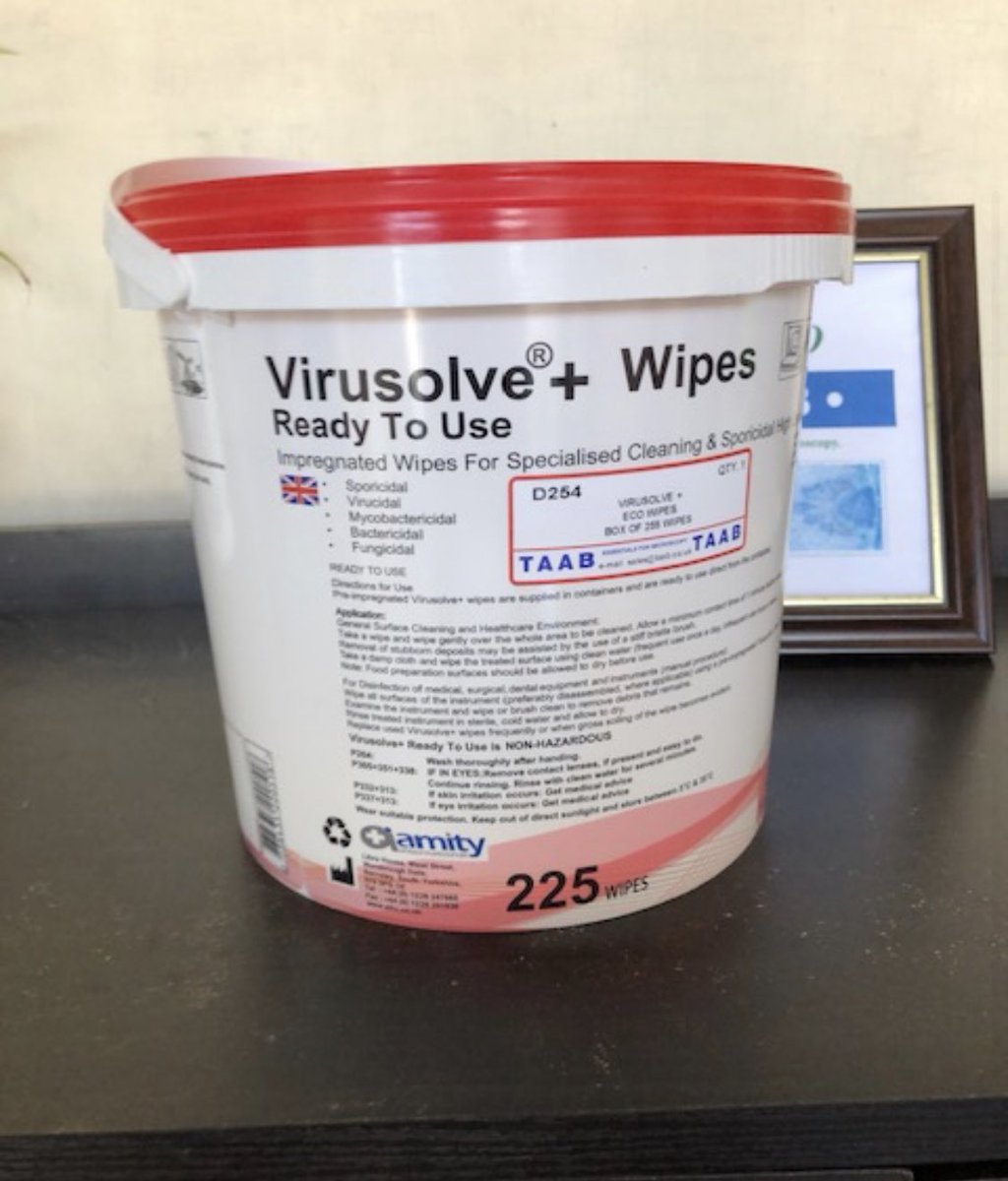 TaabSales's tweet photo. Virusolve+ range of products are used by the NHS, extensively tested &amp; proved to kill Covid 19, HIV, Norovirus, E coli, MRSA, Clostridium difficile, Hepatitis B&amp;C etc
Avoid contamination &amp; prevent  spread of COVID-19 &amp; other infections by using this disinfectant to clean often https://t.co/yySCyRdt6f