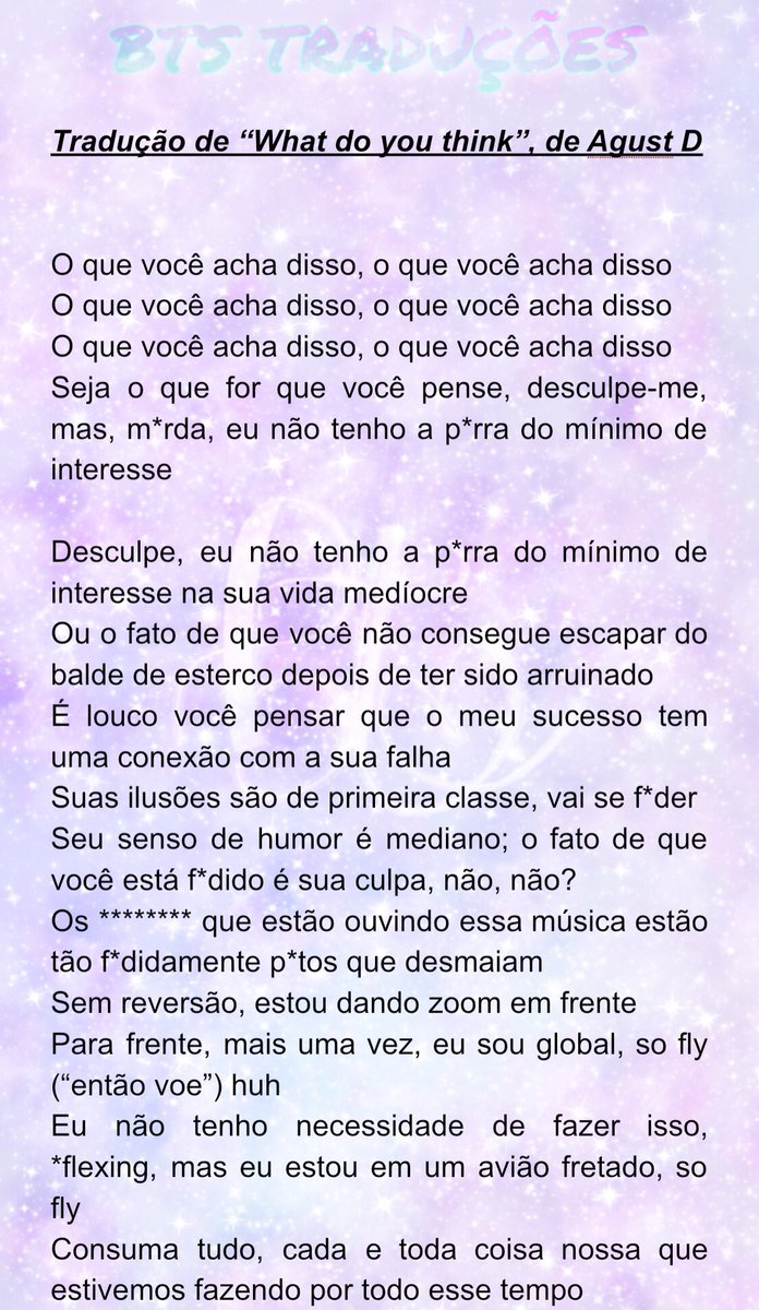 BTS TRADUÇÕES 🤍 on X: 🎼 Tradução de Outro: Do You Think it