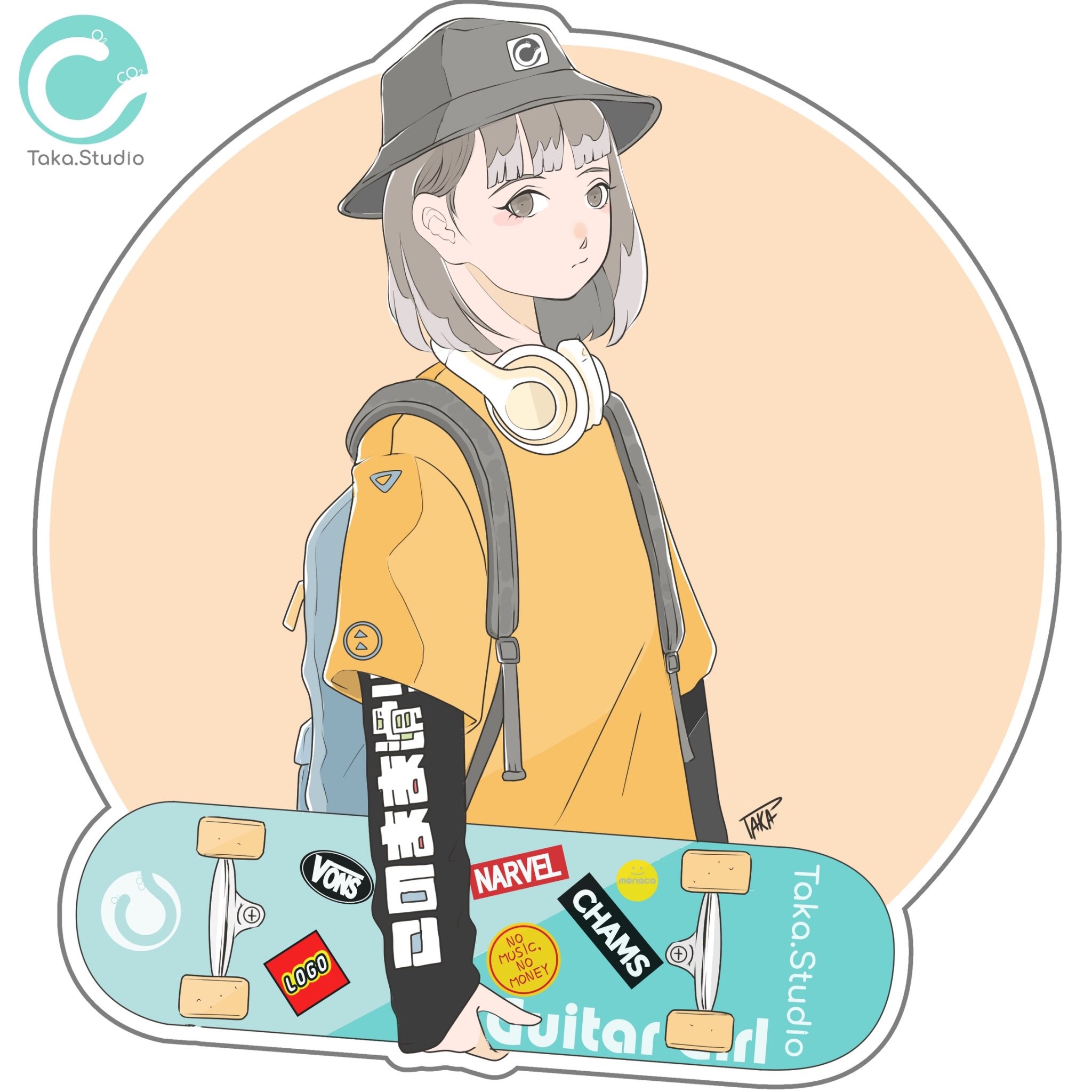 توییتر Taka 名古屋のイラストレーター در توییتر らくがき スケボー女子02 ステッカー風イラスト スケボーのステッカーは 以前ギターのステッカーで使ったものというのは内緒 笑 創作クラスタさんと繋がりたい 絵描きさんと繋がりたい T Co
