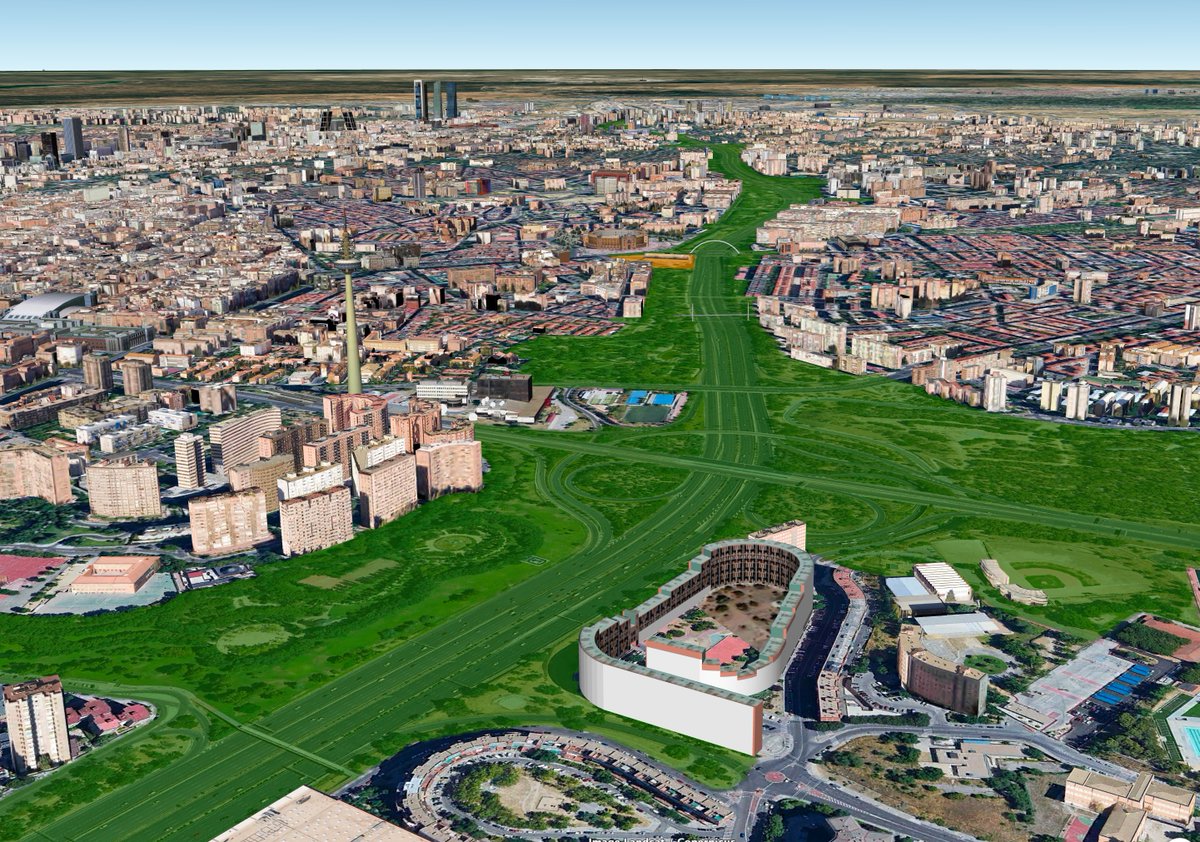 Para que os hagáis una idea de la enormidad de este nuevo eje urbano aquí os dejo unas imágenes en 3D: