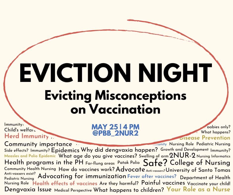 PBB_2NUR2's tweet photo. Don't forget to catch Kareene and Crystel Cruz, including our 2 secret housemates, on our the first ever Eviction Night! 👯‍♂️

Instead of May 23, join us on May 25 at 4 pm as we evict the misconceptions against vaccination! 🤔❌💉 https://t.co/F7EsGIG5fY