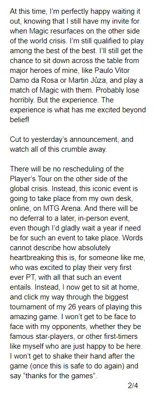 MTGZan's tweet photo. Dear, @wizards_magic .

An open letter to WotC, from a player qualified for his first PT. https://t.co/3xJ6jzcAOF