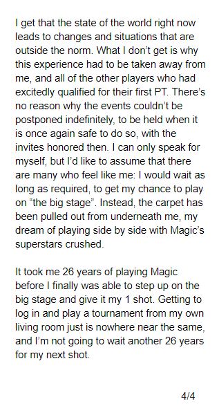 MTGZan's tweet photo. Dear, @wizards_magic .

An open letter to WotC, from a player qualified for his first PT. https://t.co/3xJ6jzcAOF