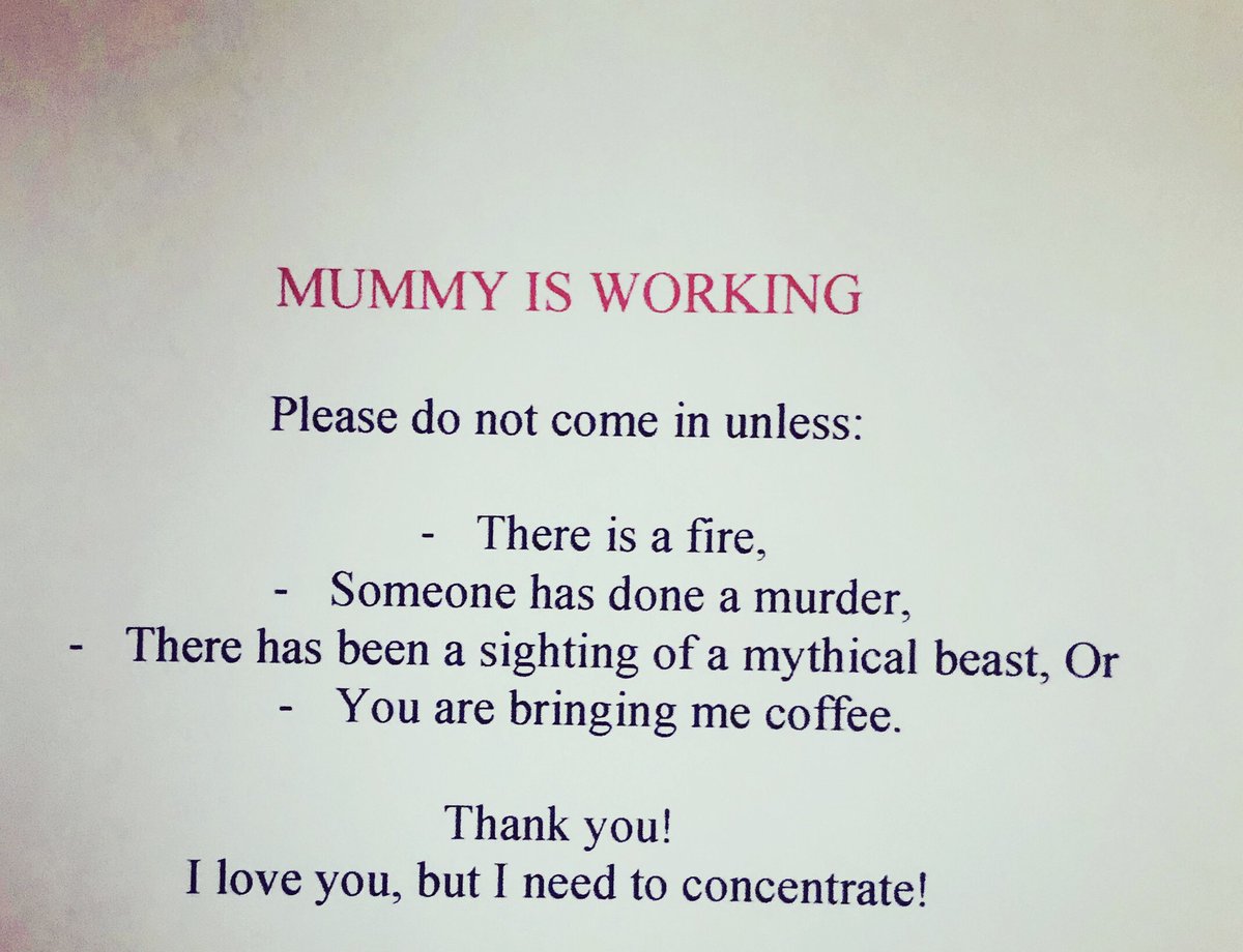 4. Find diversions for the kids. This sign I stuck to to my door had no effect.  @mredwards' advice is: ‘Buy your children lots of new video games and don’t let them into your office with a NERF gun while you’re trying to work.’