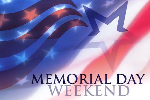 As we start the Memorial Holiday weekend please remember to be safe and sound.  #MemorialDayWeekend