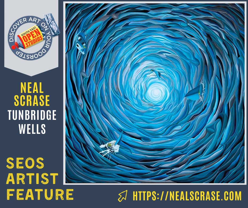 seopenstudios's tweet photo. #SEOSArtistFeature
Neal Scrase is based in #TunbridgeWells & creates #artwork that leans towards the #surreal. Neal wants to portray the image that he sees, rather than reproduce the image that we all can see.
Image: ‘Circular Spirit' (Oil on Canvas, 70 cm x 70 cm)
#SEOSArtist https://t.co/PxwMcRjA5L