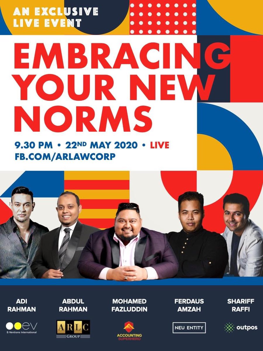 What will be new norm be?
Catch us live tonight! Everyone's welcome to share your views. #lawyerrahman #encikrahman #arlc #FBLive