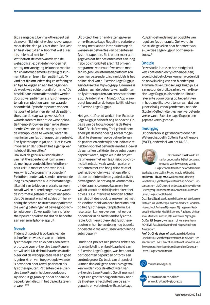 e-Exercise onderzoek (@blendedexercise) on Twitter photo Alles over de ontwikkeling en haalbaarheid van e-Exercise Lage Rugpijn (ons door het WCF - @KNGF_Fysio gefinancierde onderzoek) lees je in de nieuwste <a href="/FysioPraxis/">FysioPraxis</a> (nr 4-2020)! Alles over de ontwikkeling en haalbaarheid van e-Exercise Lage Rugpijn (ons door het WCF - @KNGF_Fysio gefinancierde onderzoek) lees je in de nieuwste <a href="/FysioPraxis/">FysioPraxis</a> (nr 4-2020)!