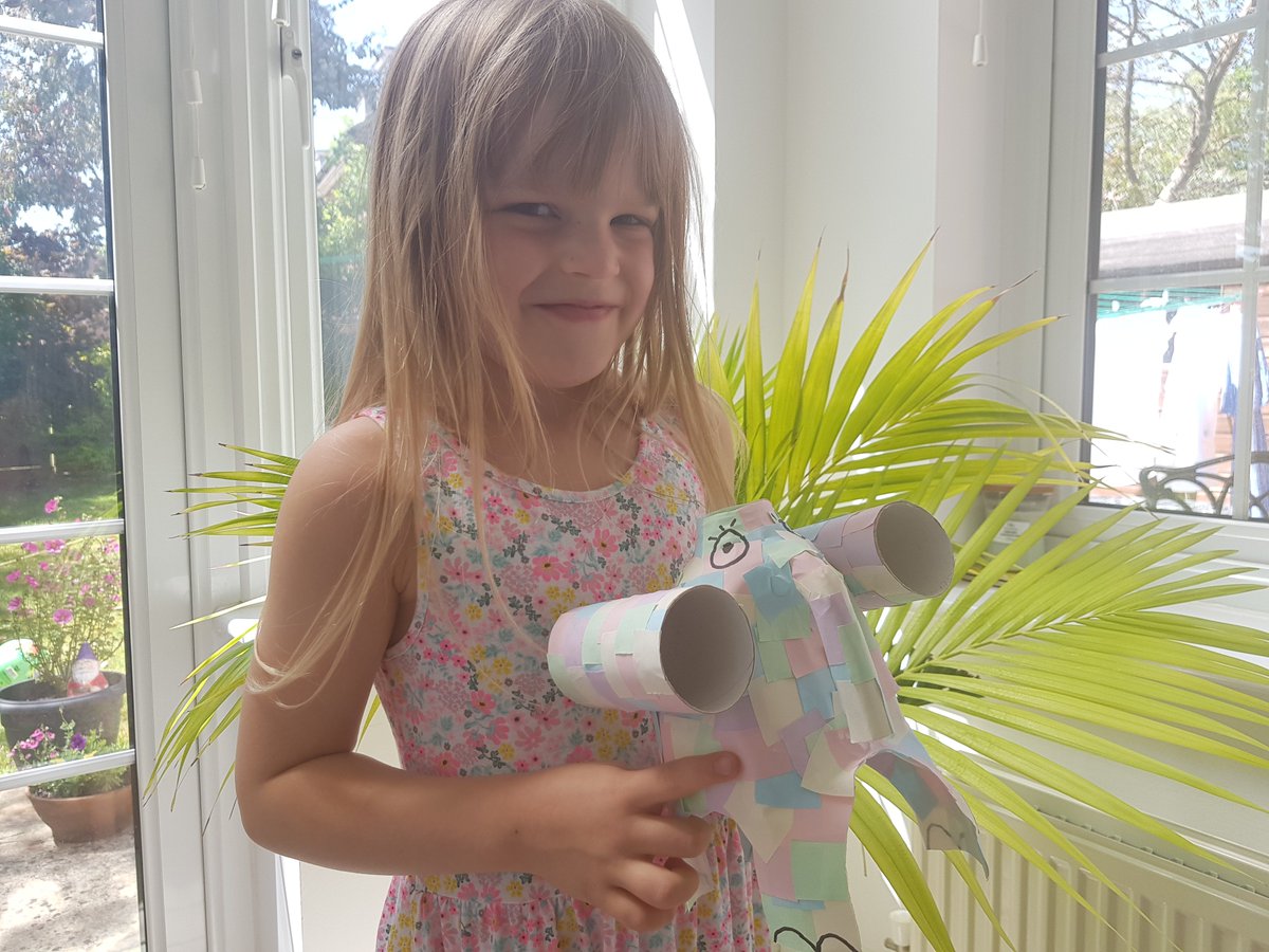 Sam_Wessex's tweet photo. We really enjoyed making the milk bottle elephant from @WessexCancer's family activity pack today! 🐘 https://t.co/KdMjRkvNlX