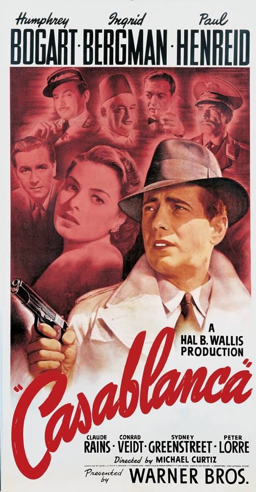 Day 27: Favourite Classic Movie. Casablanca. Me and Susanne watch this ever year (shout out to The Maltese Falcon as well).