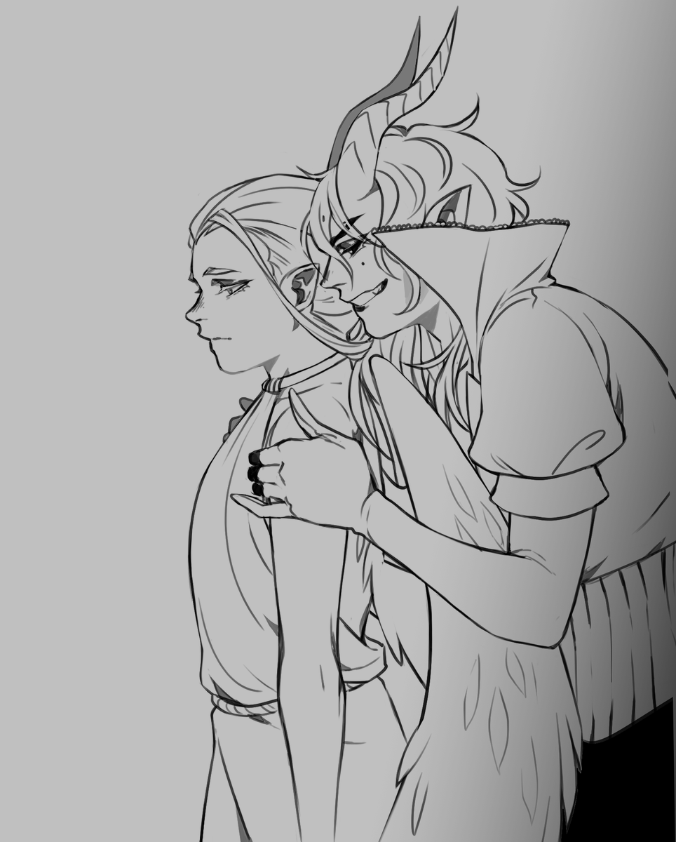 some older sketches from lea's past i didn't post when i drew them :3c will hopefully draw some more stuff with lea and their tiefling gf