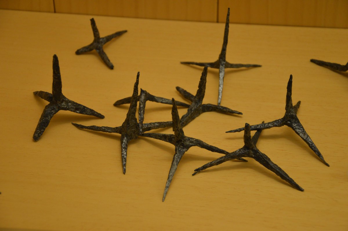 And now some pictures from  @Archeonationale for  #MuseumsUnlocked : Roman caltrops from Alesia...