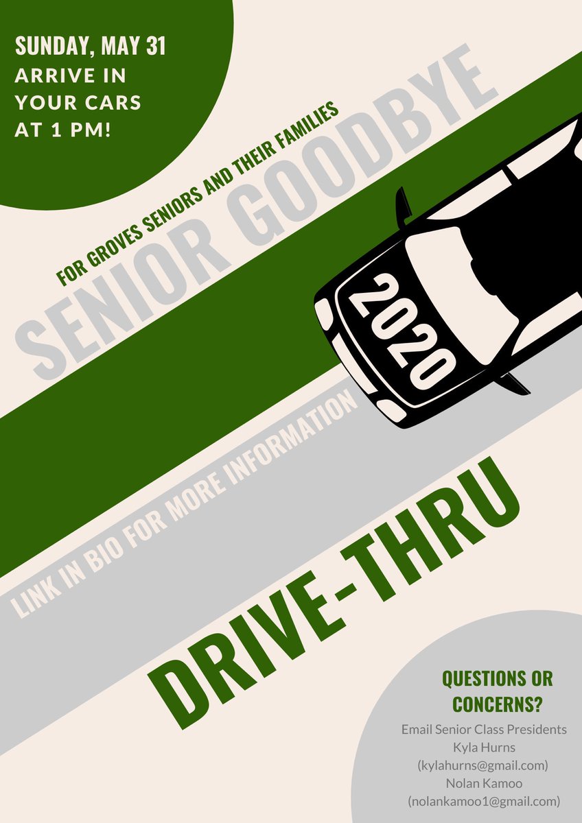 This 2020 <a href="/WEGroves/">W. E. Groves HS</a> seniors are remarkable, especially the class presidents. Staying positive, being creative and doing what it takes to make this hard time something special and memorable! You go <a href="/grovesclass2020/">Groves Class Of 2020</a> 💚