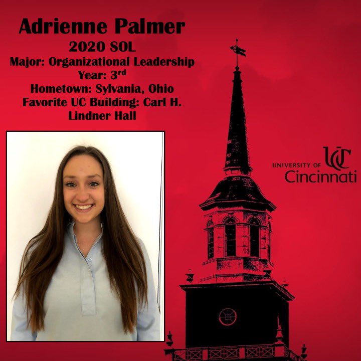 UCBearcatsBound's tweet photo. Today’s first SOL Spotlight is Adrienne Palmer!! Adrienne’s one piece of advice for incoming Bearcats: “Get involved and be open to new experiences!” Everyone say hello to Adrienne! #BBOLetsGo https://t.co/4ygbQMLraf
