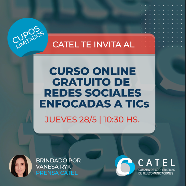 CatelArgentina's tweet image. 👍 CATEL te invita a un nuevo curso online 100% gratuito: Redes Sociales enfocadas a TICs.
📱Orientado a Responsables de Comunicación, Marketing, RRHH y Ventas del sector TIC.
📆 Jueves 28/5
⌚ 10:30 hs.
👉🏽 Registrate: bit.ly/cursorrsscatel
#RedesSociales
#Quedateencasa