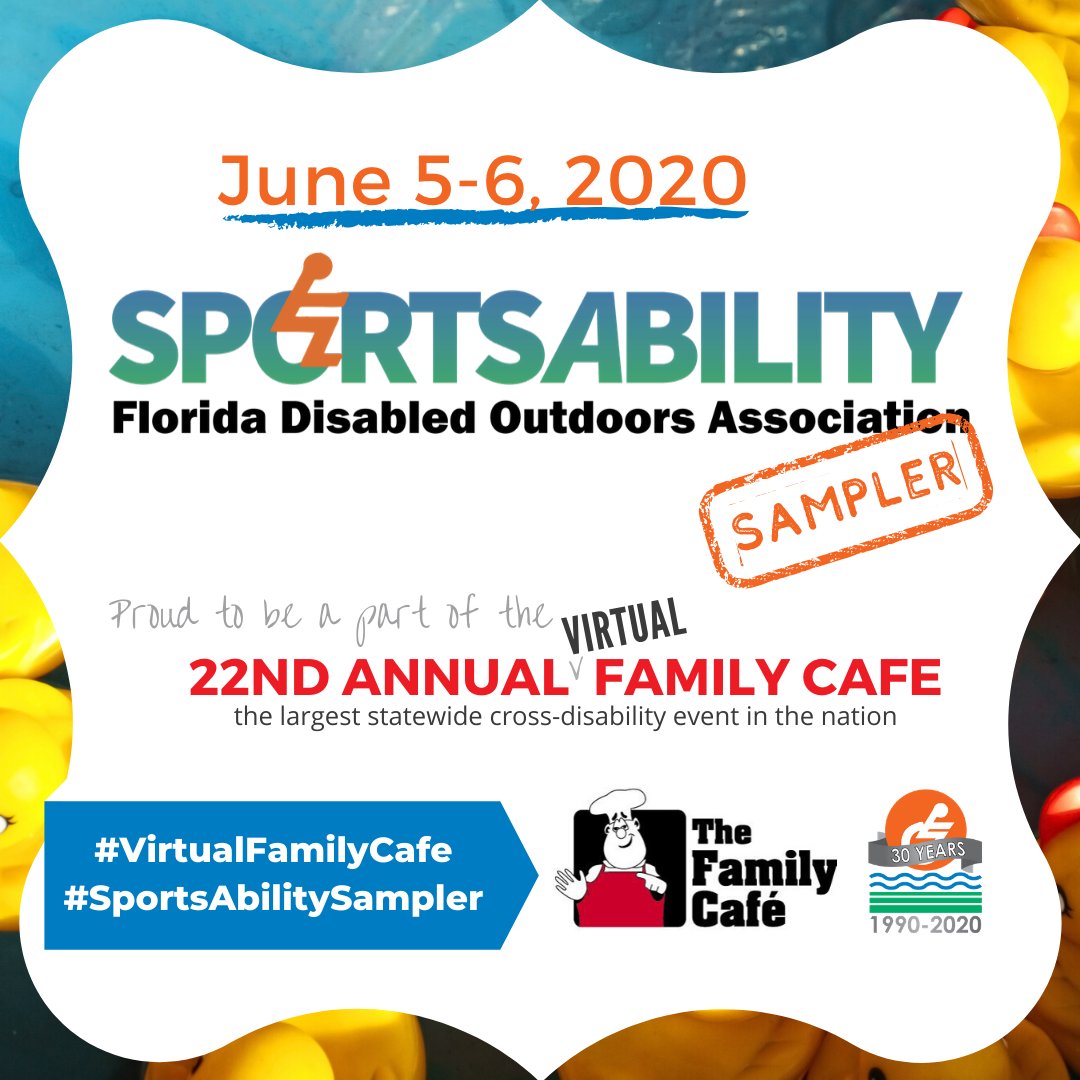 SportsabilityA's tweet photo. We are only TWO WEEKS away from the #SportsAbilitySampler as part of the first ever #VirtualFamilyCafe!
You can RSVP and check out what kind of recreational and leisure activities will be available on the Facebook event page June 5 & 6! https://t.co/fUoxpTHgM1 https://t.co/L7mvfeTHc8