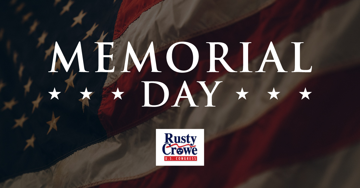As a Veteran, Memorial Day is special to me. May we pause for a moment to remember and honor the men and women who made the ultimate sacrifice while serving for our freedom.