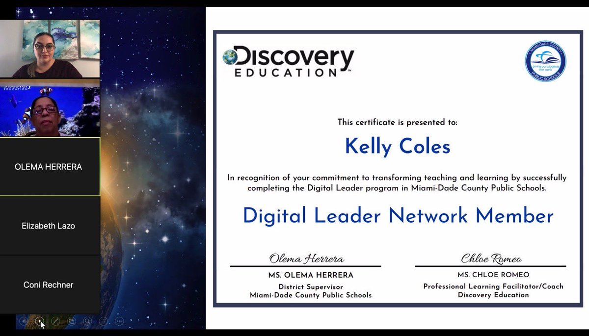 KellyColes19's tweet photo. Congratulations on our DLN graduation day to my amazing coach @ChloeRomeo813 and fantastic team @SantosYinette and Diana Hernandez. #DLN2020 @FlagamiSchool https://t.co/jopjJNpBWV