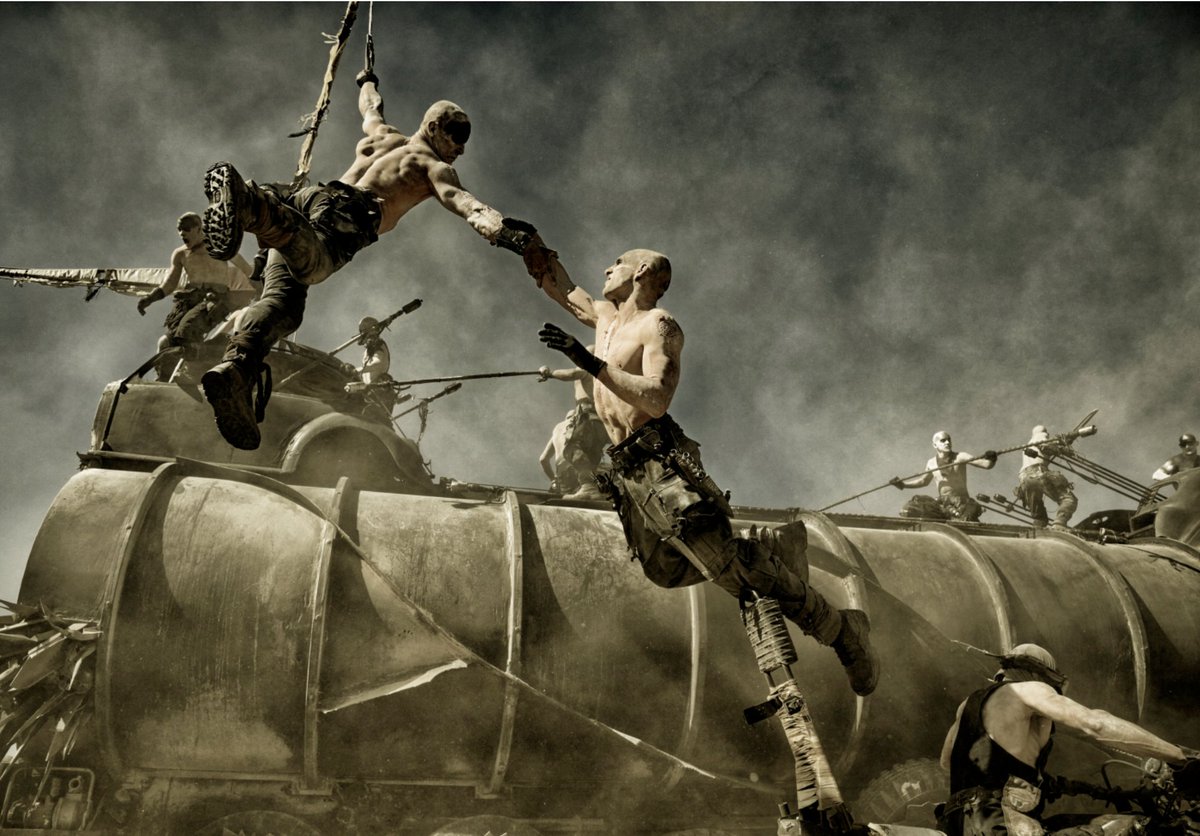 Another spectacular shot by Jasin Boland, from the set of George Miller's Mad Max: Fury Road, 2015. An epic film is distilled into an epic photograph.