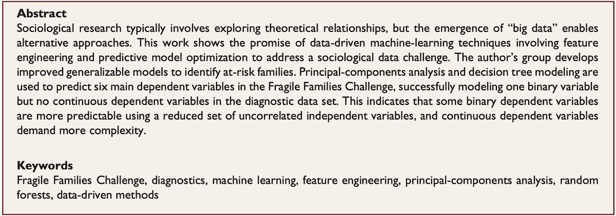 Compton. "A Data-Driven Approach to the Fragile Families Challenge: Prediction through Principal Components Analysis and Random Forests."  https://doi.org/10.1177%2F2378023118818720