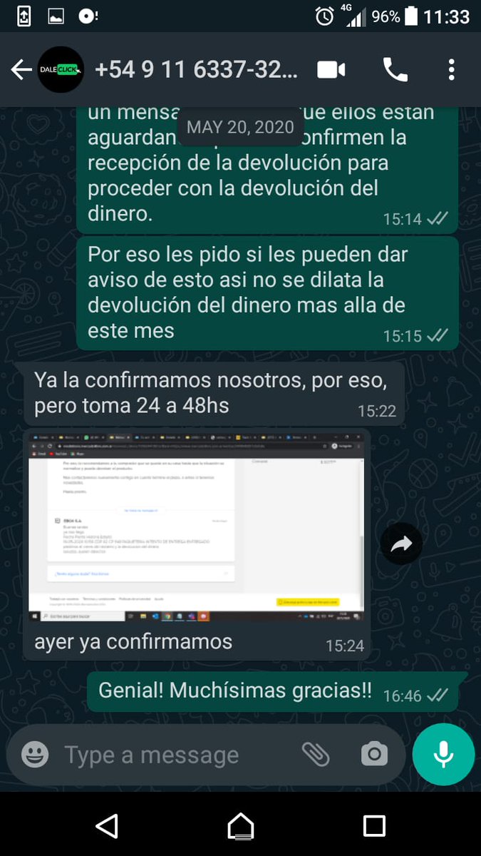 dgzagert's tweet photo. @ML_Ayuda el vendedor confirmó devolución del producto hace días. ML es obligación de su empresa devolver automáticamente el dinero correspondiente con inmediatez. https://t.co/BHOe0k7b4b