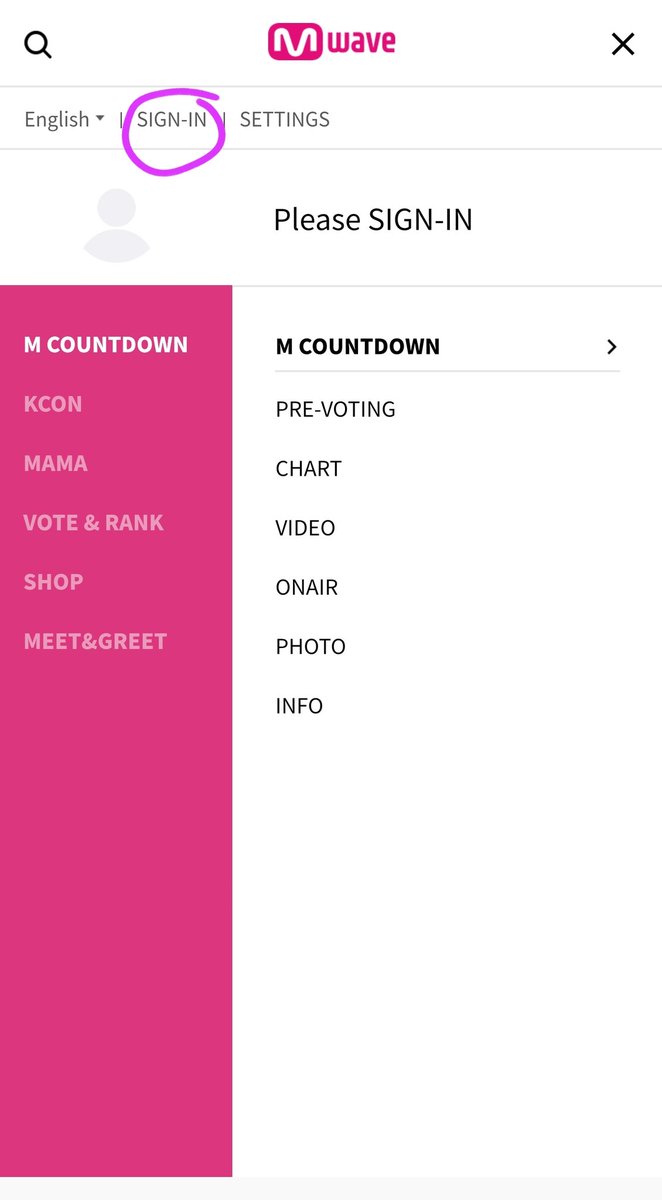 Now, you can stop there and vote from that account daily, but if you wanted to go the extra mile and vote some more, it is very simple.Go back to the main page and click the three lines again. This time click SIGN-OUT. After that click SIGN-IN again & sign in w/ a diff SNS acc