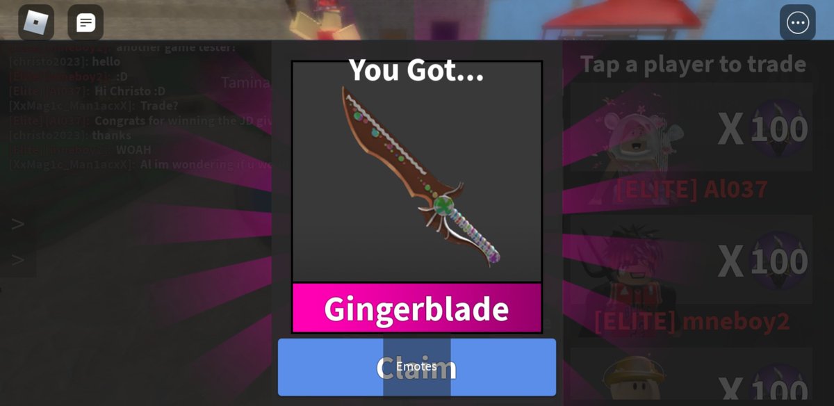 Chris On Twitter I Thank Them Sooo Much For Giving Me My First Chroma Godly I Also Thank The Person Who Supplied The Knife For Jd To Give Away To Me I - chris roblox the first on twitter congratulations