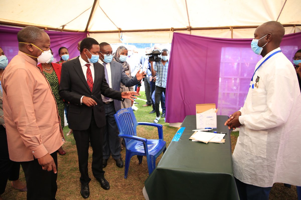 DrAlfredMutua's tweet photo. Today I hosted the Cabinet Secretary for Health, Hon. @mutahikagwe19 in Machakos during his visit to evaluate our level of preparedness in dealing with the Corona Virus pandemic. #CovidMachakosBriefing https://t.co/PB5rxFbldH