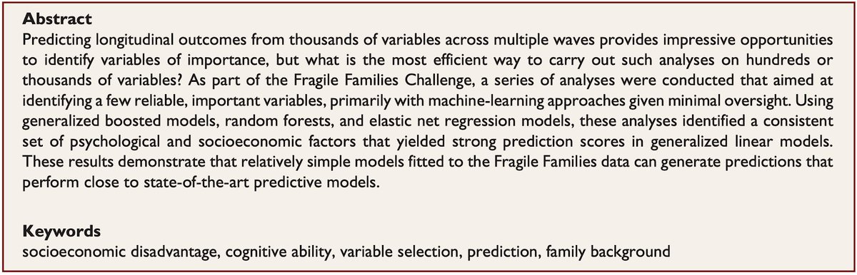 Altschul. "Leveraging Multiple Machine Learning Techniques to Predict Major Life Outcomes from a Small Set of Psychological and Socioeconomic Variables: A Combined Bottom-Up/Top-Down Approach."  @dremalt  https://doi.org/10.1177%2F2378023118819943