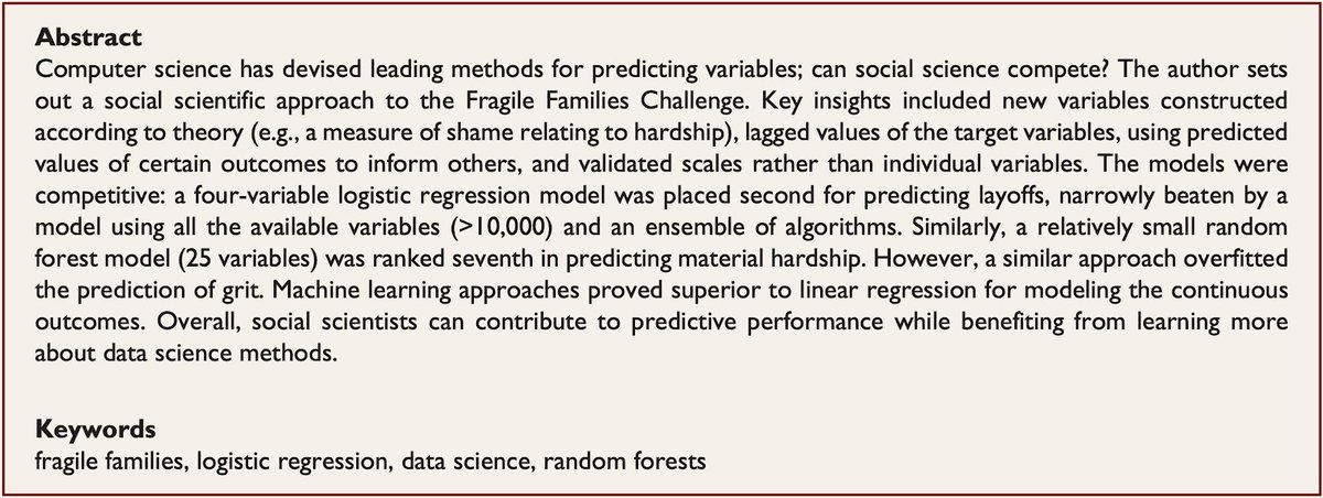 McKay. "When 4 ≈ 10,000: The Power of Social Science Knowledge in Predictive Performance."  @SocialPolicy  https://doi.org/10.1177%2F2378023118811774