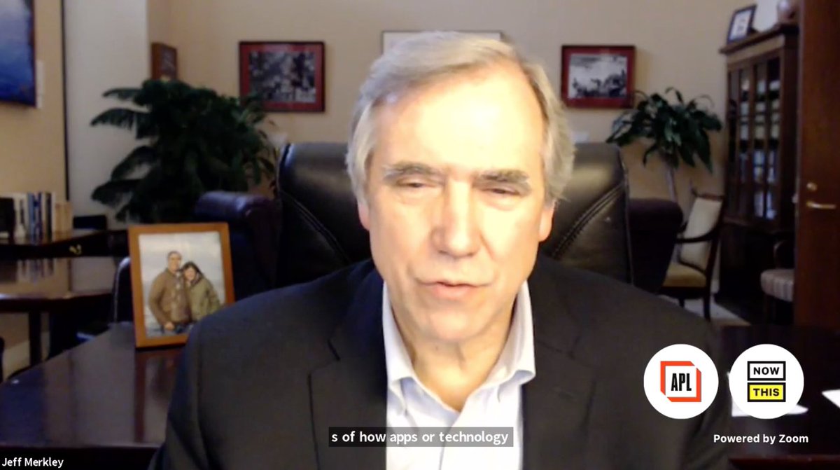 —>  @SenJeffMerkley talks about the privacy concerns of app-based tracing — basically says that any centralized, automatic apps would be a nightmare and that decentralized, voluntary apps would be better but also insufficient for the task of tracing.