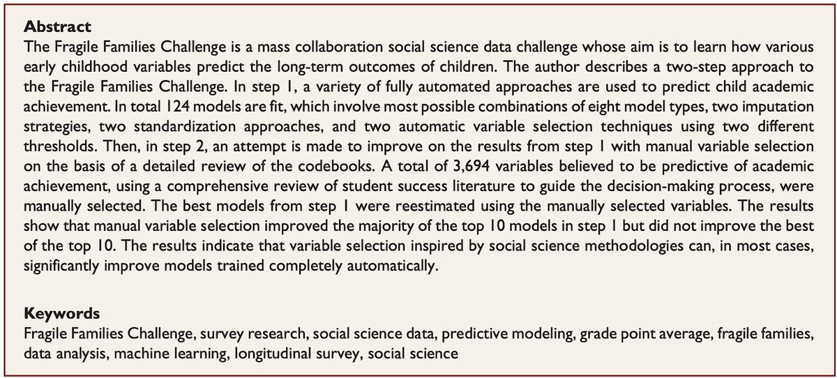 Roberts. "Friend Request Pending: A Comparative Assessment of Engineering and Social Science Inspired Approaches to Analyzing Complex Birth Cohort Survey Data."  https://doi.org/10.1177%2F2378023118820431