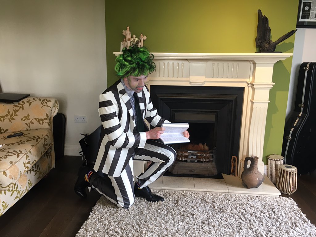 Dayo 11: Sometimes puppet shows are sad. Yes today’s look is of course Beetlejuice, Beetlejuice, Beetlejuice! From the musical, you guessed it  @BeetlejuiceBway. Who knew tape could get you so far in costume making!!!  @BGETheatre  #BGETDressUp