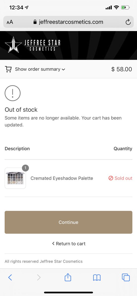 mrs_rhone's tweet photo. @JeffreeStar Waited all day to get this palette!  Had it in my cart and was waiting to pay only to find out a half hour later the palette is out of stock!  I’m devastated!!! https://t.co/padH6xq3XB