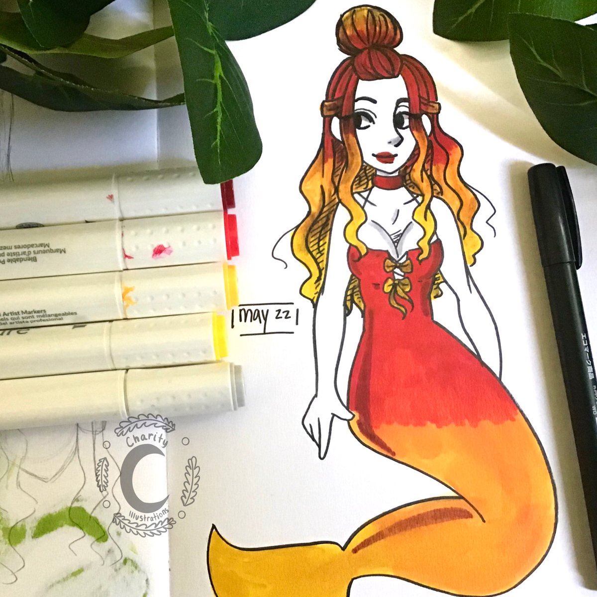 futuremangaka1's tweet photo. #mermayday22 Atomic Fire Ball. This drawing was fun to do and I wanted to add alot of red. #atomicfireball #candy #characterdesign #redswimsuit #femaledrawing #sketchbookdrawing #markerdrawing #mermay #mermaiddrawing #mermay2020 #artchallenge #animeartist #manga https://t.co/FZgiNT16hj