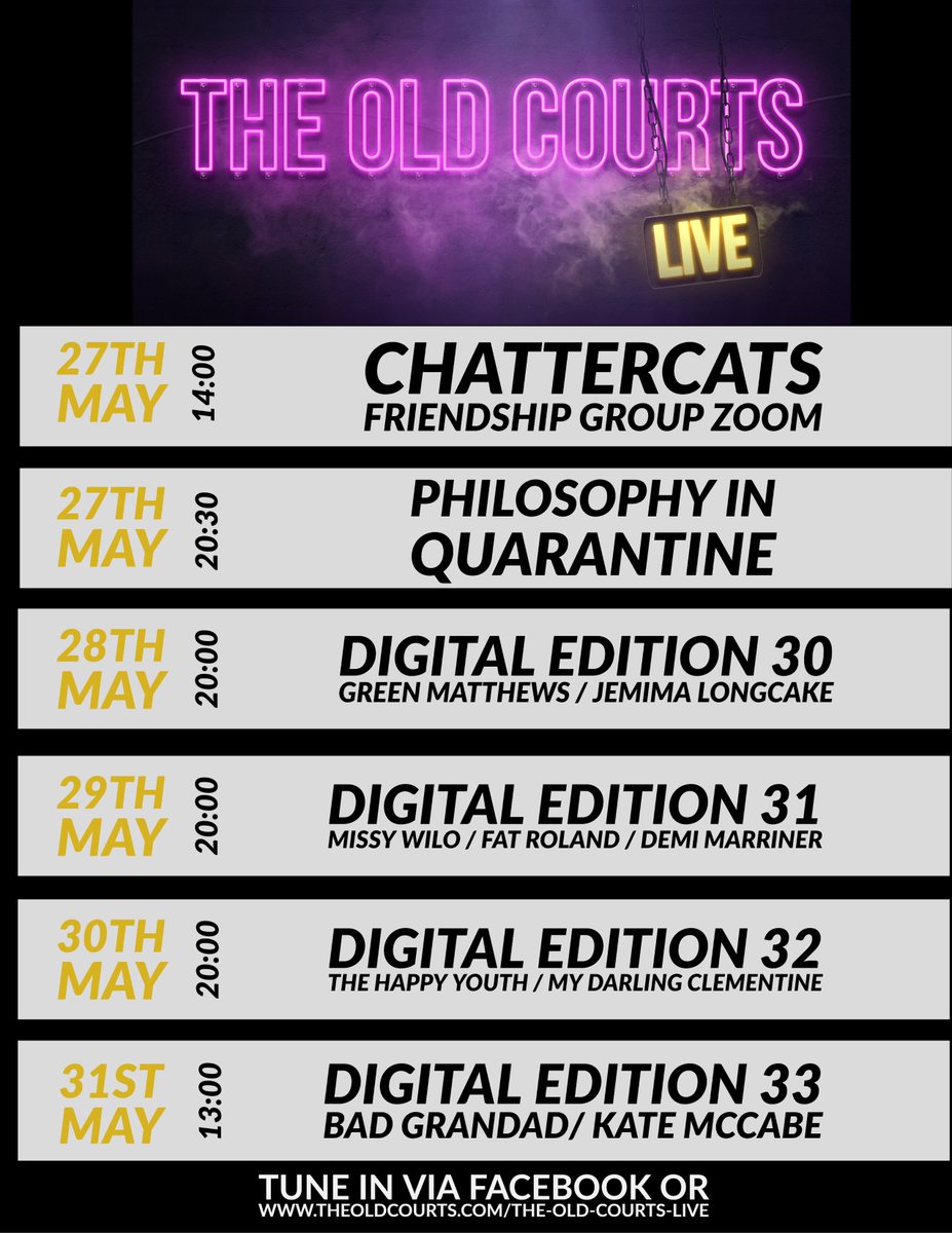 theoldcourts's tweet photo. We can't wait for you to tune in next week! We've got a great line up - something for everyone π #theoldcourtslive #toclive #whatsonwigan https://t.co/862Hy0VKSH