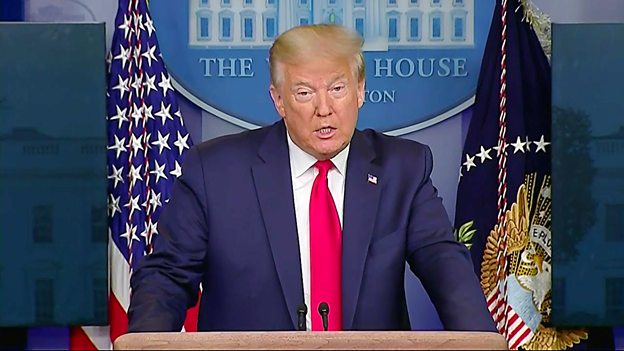 markknoller's tweet photo. Pres Trump announces he's designating all Houses of Worship as places that provide "essential services" and calls on all Governors to allow them to open now. "If they don't do it, I will override the Governors," says the president in brief statement. Takes no questions. https://t.co/5R3ODc4B2W