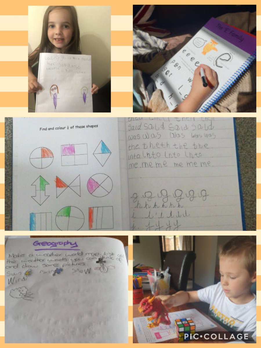 UptonWestleasch's tweet photo. #WestleaWillowY1 have had another busy week home learning! We had split digraph work, letter formation, joined handwriting, projects,fractions, reading, kindness activities, addition, writing, science investigations and weather work! What a busy bunch! #WestleaHomeLearning https://t.co/GQ890KxzrE